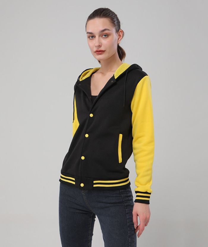 ZITY Women's Plus Size Long Sleeve Button Up Casual Hoodie-DUWHD05075|Zitysports