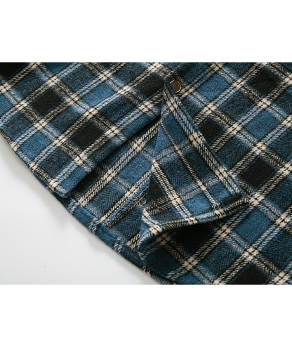 ZITY Men's Long Sleeve Cotton Plaid Flannel Shirt-DUMLT05315|Zitysports