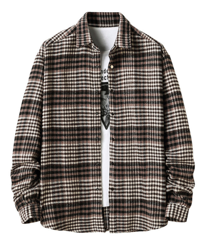 ZITY Men's Long Sleeve Plaid Flannel Shirt-DUMLT05317|Zitysports