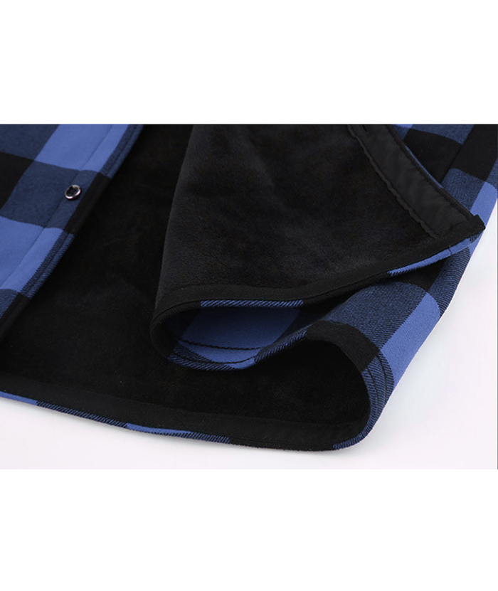 ZITY Men's Long Sleeve with Double Pockets Plaid Hoodie Jacket-DUMJA05356|Zitysports