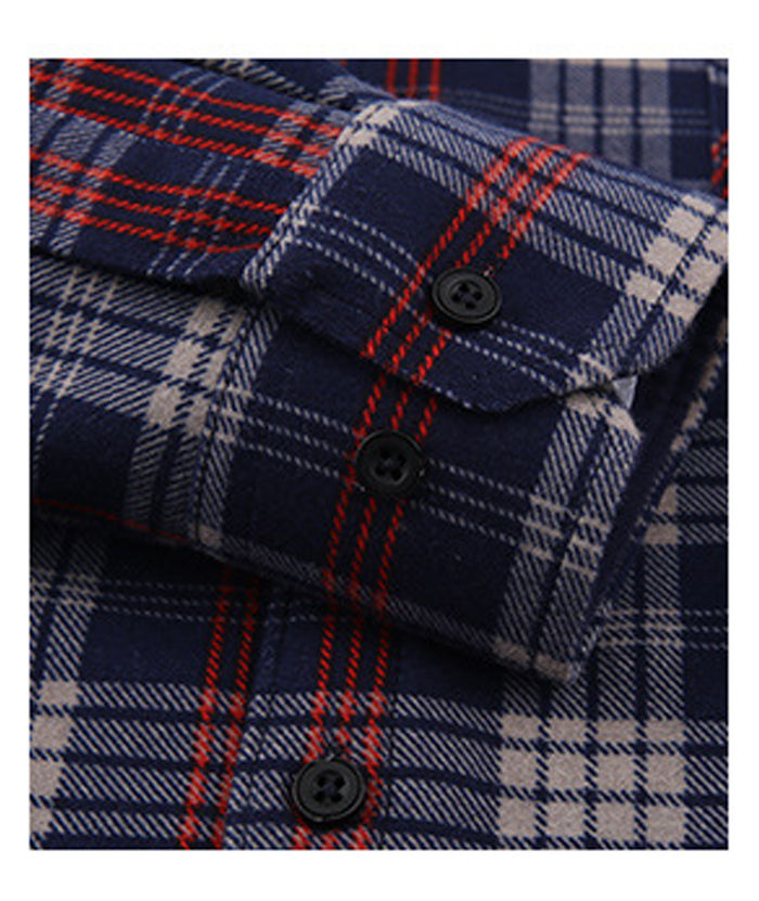 ZITY Men's Oversize Button Up Long Sleeve Plaid Shirt-DUMLT05362|Zitysports