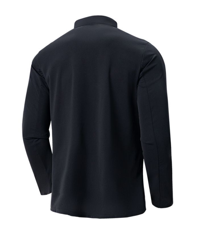 Men's Quarter Zip Stand Collar Long Sleeve Polo Shirt-DUMLS05870