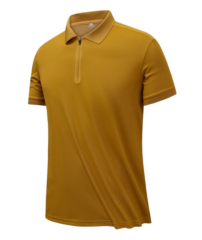 ZITY Men's Casual Slim Fit Quarter Zip Polo Shirt-8337