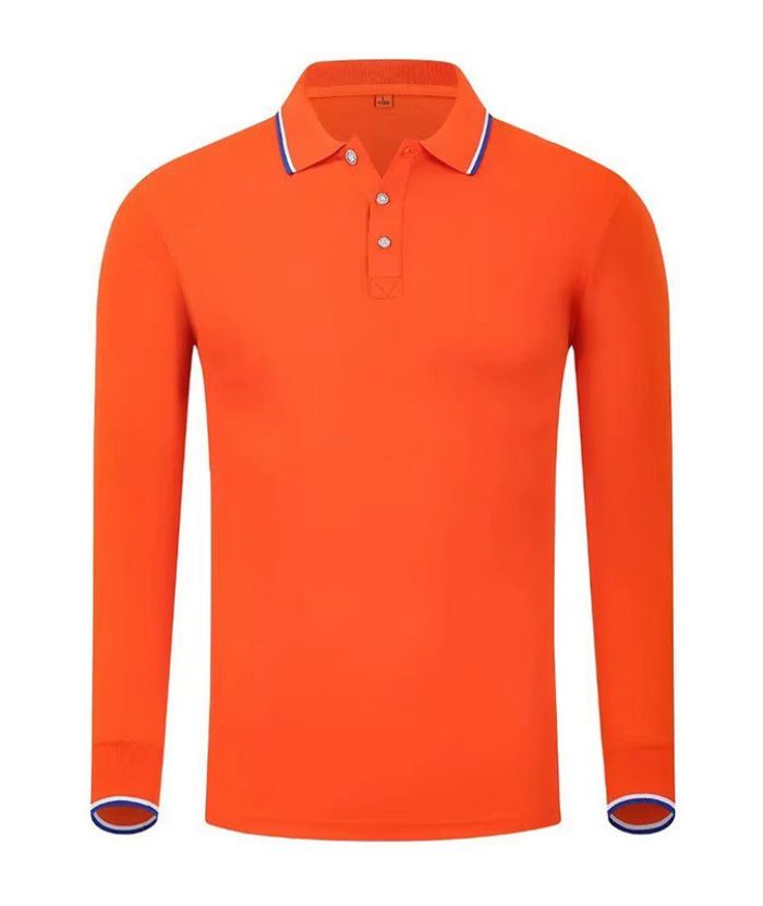 Unisex Casual Long Sleeve Sports Lapel Polo Shirt-DUMLP05917
