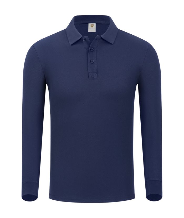 ZITY Unisex Long Sleeve Slim Fit Lapel Polo Shirt-DUMLP05922