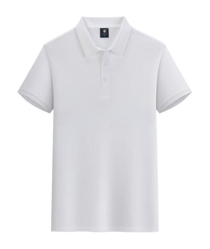 Unisex Solid Color Cotton Lapel Polo Shirt-DUMPO05925