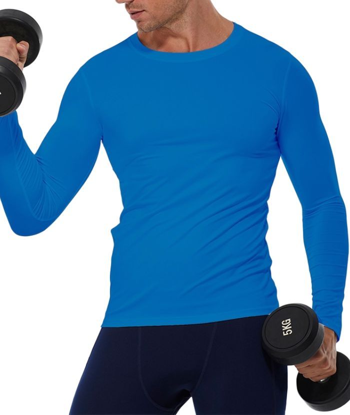 ZITY Men's Long Sleeve Round Neck Compression T-Shirt-DUMLS05951
