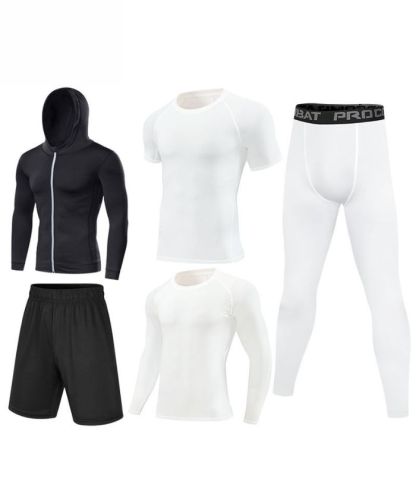 ZITY Men's Sports Cross-Border Fitness Five-Piece Compression Set-DUMTR05994