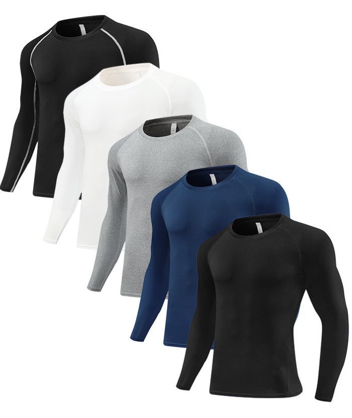 5 Pack Men's Dri Fit Yoga Compression T-Shirt-DUMLE05993