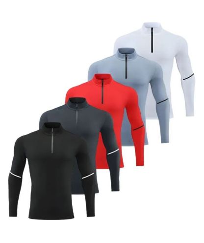 5 Pack Men's Stand Collar Dri Fit Sports Compression Shirt-DZUHE00190