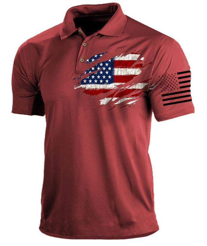 ZITY Men's 3D Printing Slim Fit Polo Shirt-DUMPO06023