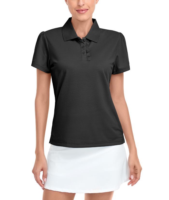 ZITY Women's Slim Fit Solid Color Tennis Polo Shirt-CUWPO01477