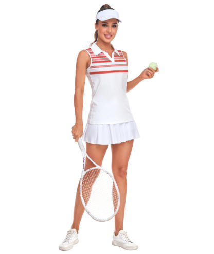 ZITY Women's Sleeveless Slim Fit Tennis Polo Shirt-CUWBP02267