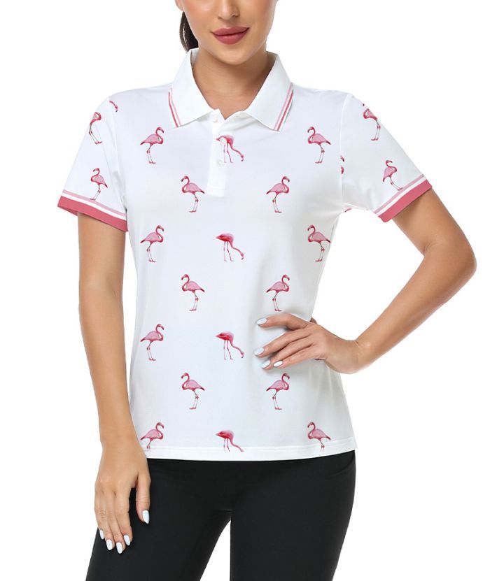 ZITY Women's Slim Fit Button Up Golf Polo Shirt-CUWPO02135