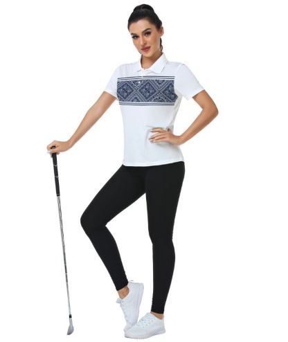 ZITY Women's Dri Fit Printed Polo Shirt-CUWPO02144