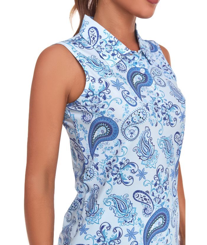 ZITY Women's Sleeveless Quick Dry Slim Fit Polo Shirt-CUWBP02149
