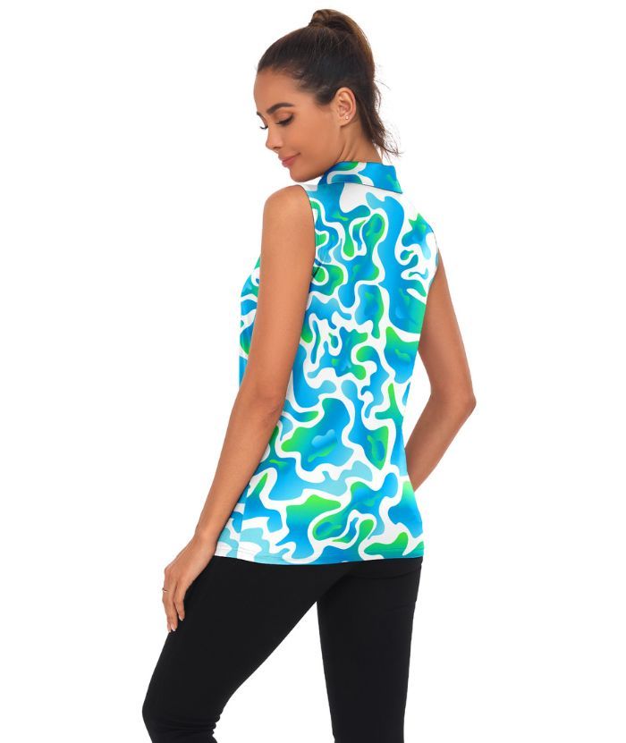 ZITY Women's Slim Fit V Neck Golf Polo Shirt-CUWBP02298