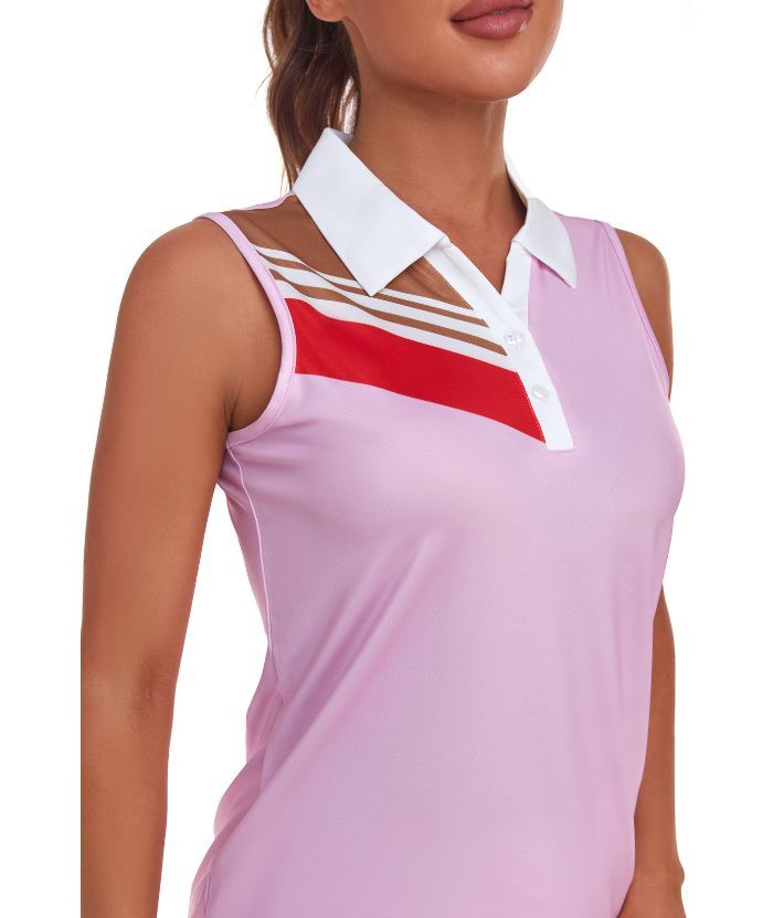 ZITY Women's Sleeveless Slim Fit Quick Dry Golf Polo Shirt-CUWBP02260
