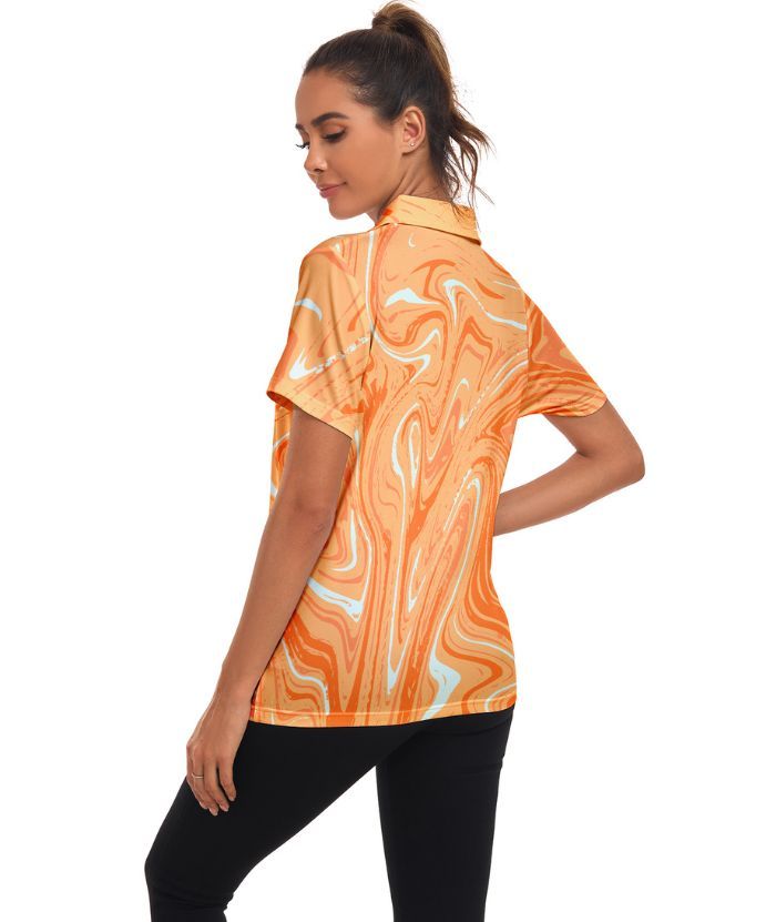 ZITY Women's Slim Fit V Neck Polo Shirt-CUWPO02297