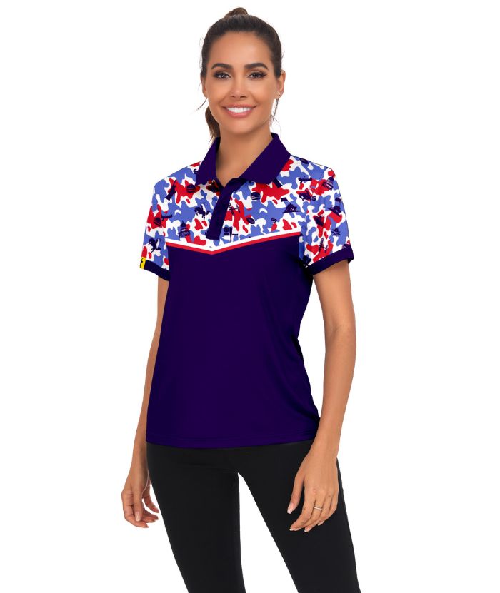 ZITY Women's Dark Blue Golf Polo Shirt-CUWPO02322