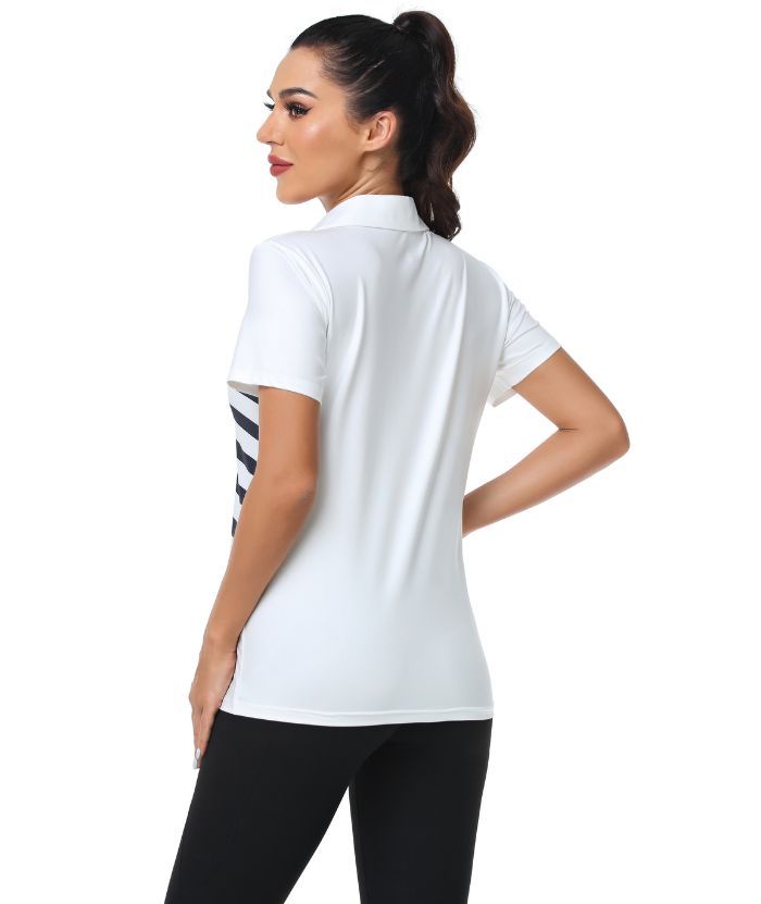 ZITY Women's Dri Fit White Golf Polo Shirt-CUWPO01005
