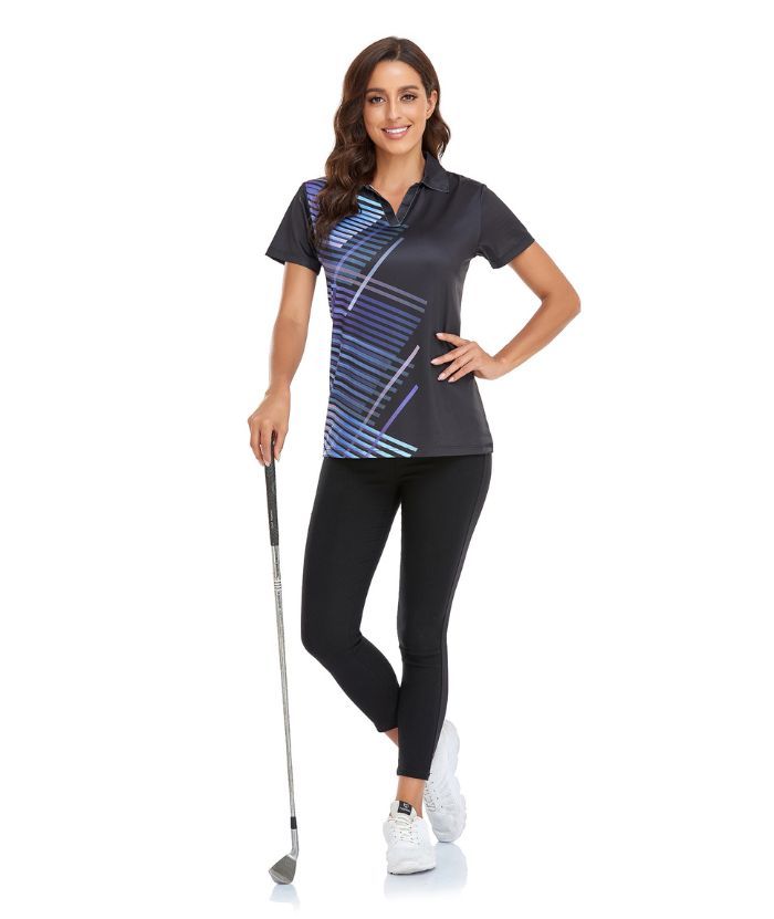 ZITY Women's V Neck Sports Dri Fit Casual Polo Shirt-CFWZZ00004