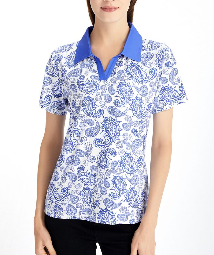 ZITY Women's Dri Fit V Neck Golf Polo Shirt-CFWZZ00031