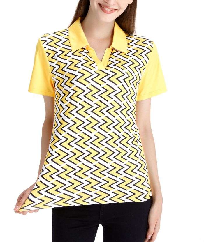 ZITY Women's Slim Fit Yellow Golf Polo Shirt-CFWZZ00033