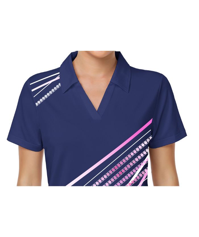 ZITY Women's Dri Fit V Neck Golf Polo Shirt-CFWZZ00035
