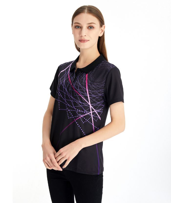 ZITY Women's Dri Fit Black Golf Polo Shirt-CFWZZ00043