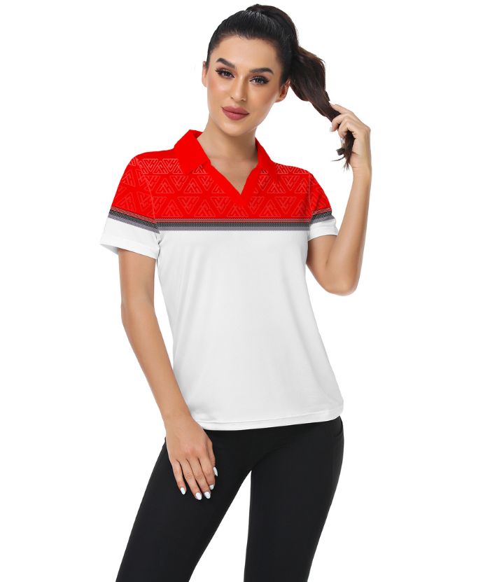 ZITY Women's Dri Fit Button Up Golf Polo Shirt-CUWPO01297