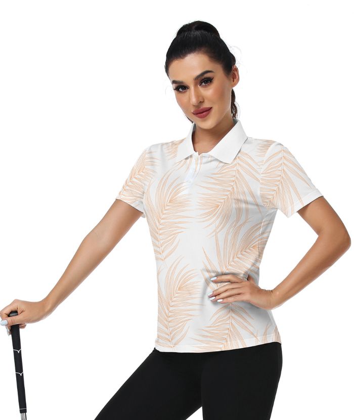 ZITY Women's Slim Fit Button Up Golf Polo Shirt-CUWPO01333
