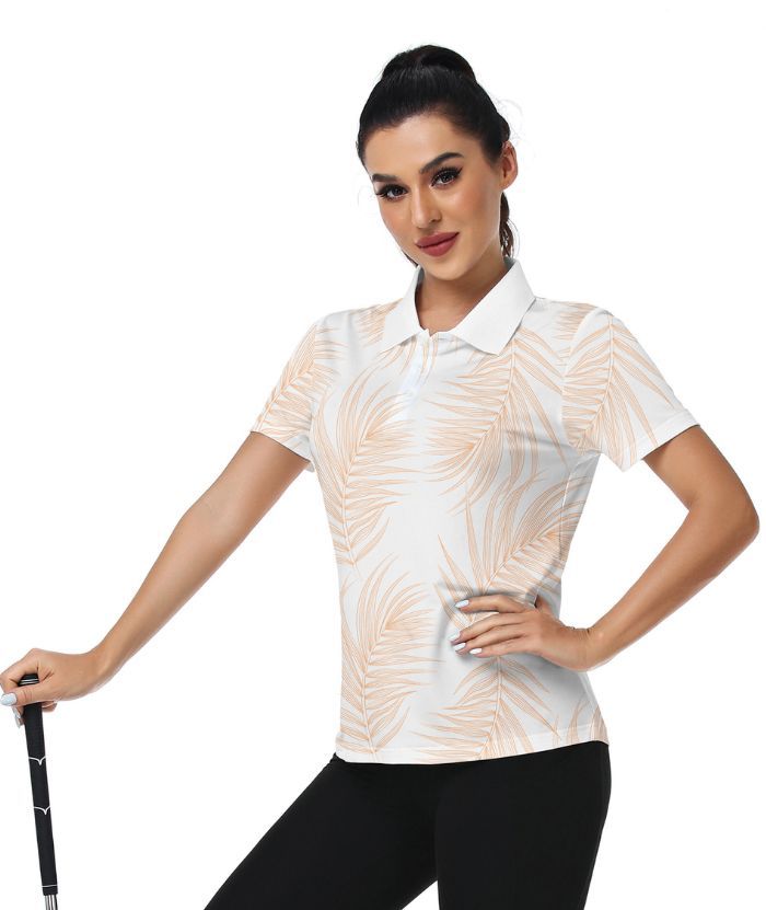 ZITY Women's Slim Fit Button Up Golf Polo Shirt-CUWPO01333
