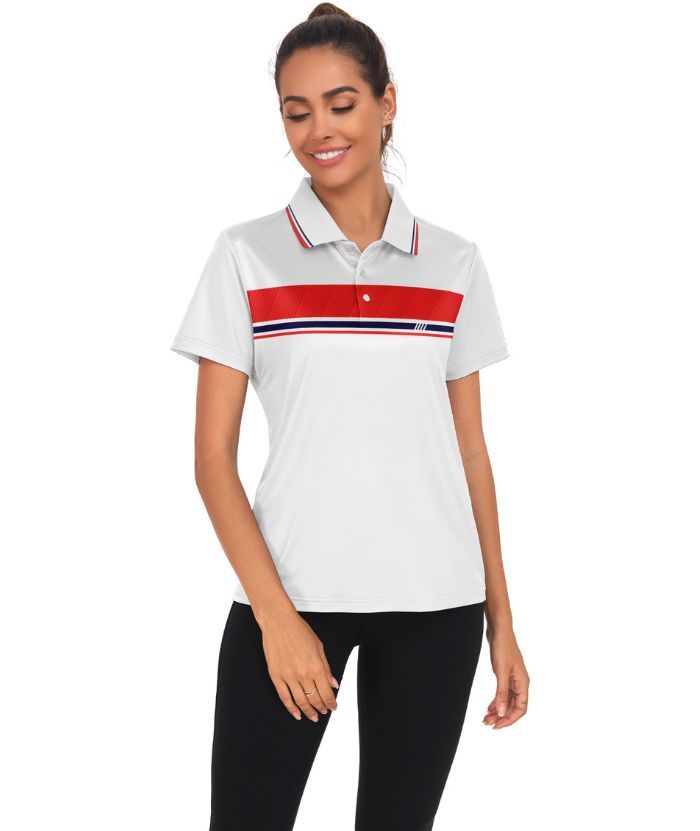 ZITY Women's Dri Fit White Golf Polo Shirt-CUWPO01937