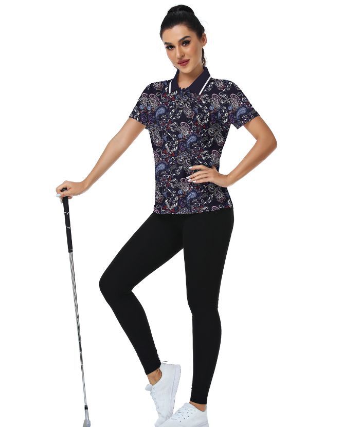 ZITY Women's Button Up Slim Fit Golf Polo Shirt-CUWPO01941