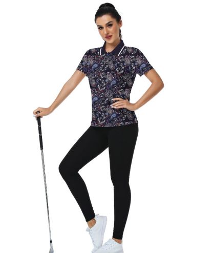 ZITY Women's Button Up Slim Fit Golf Polo Shirt-CUWPO01941