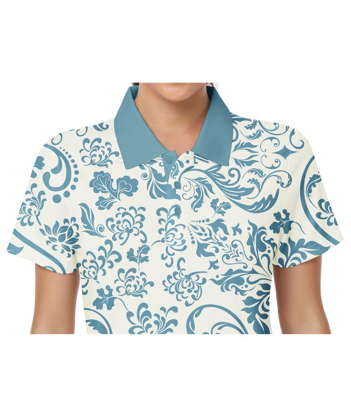 ZITY Women's Totem Pattern Dri Fit Golf Polo Shirt-CUWPO01571