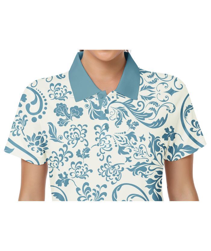 ZITY Women's Totem Pattern Dri Fit Golf Polo Shirt-CUWPO01571
