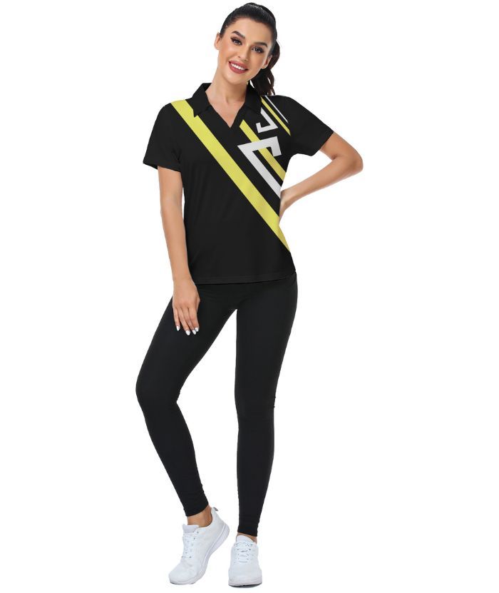ZITY Women's Black Dri Fit Sports Polo Shirt-CUWPO01575