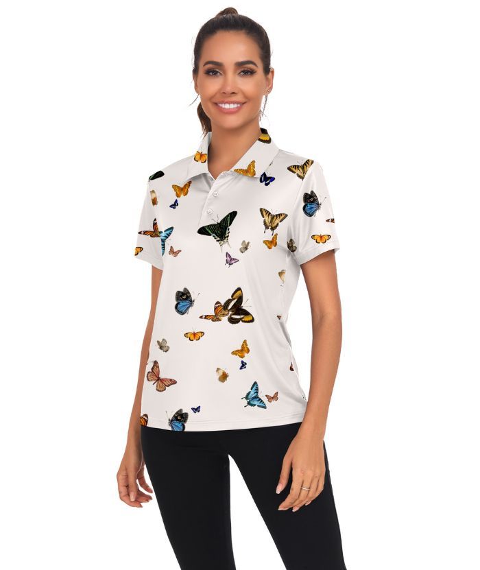 ZITY Women's Slim Fit Beige Golf Polo Shirt-CUWPO02016