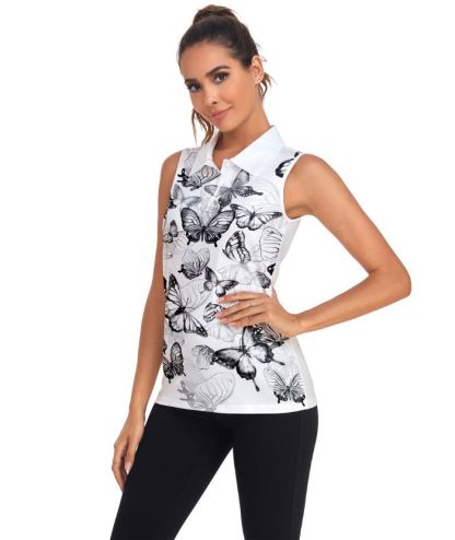 ZITY Women's Sleeveless Dri Fit Golf Polo Shirt-CUWBP02033