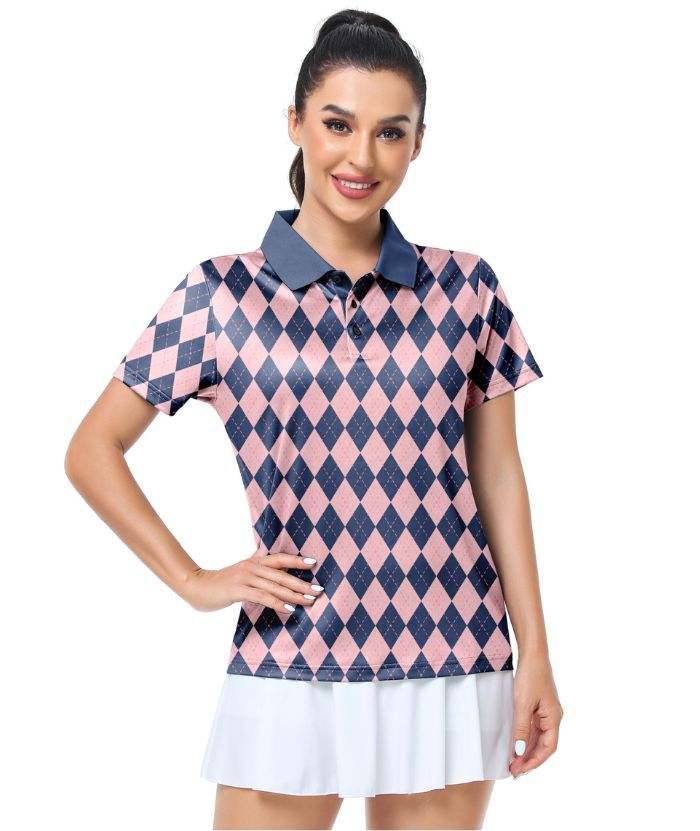 ZITY Women's Button Up Slim Fit Golf Polo Shirt-CUWPO01935