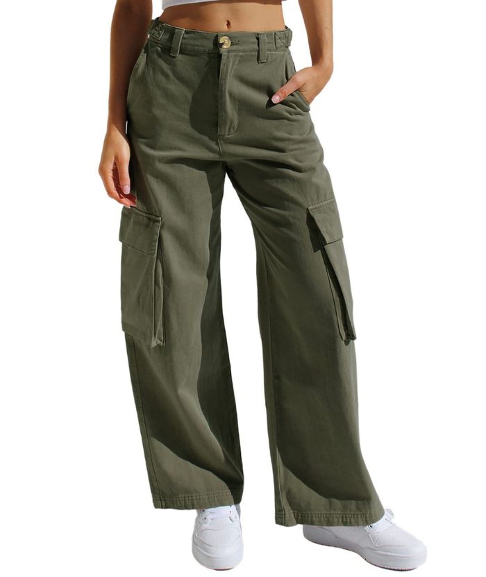 ZITY Women's Wide Leg Straight Multi Pockets Cargo Pant-DUWCP06165