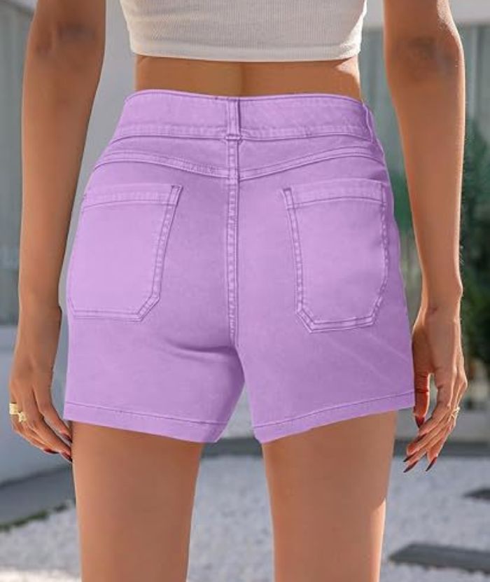 ZITY Women's Stretch Twill Ankle Cargo Shorts-DUWSH06169