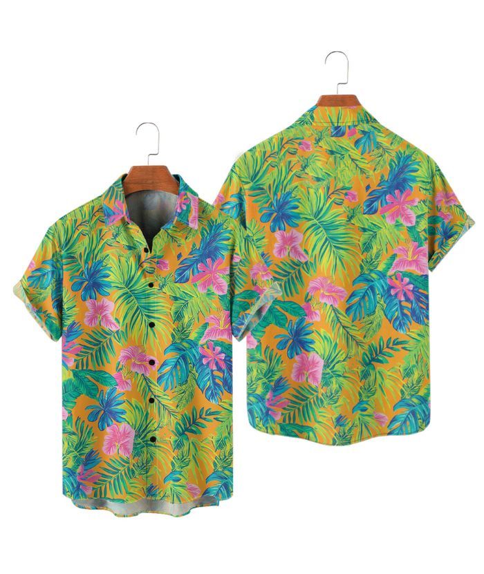 ZITY Tropical Floral Print Hawaiian Shirt