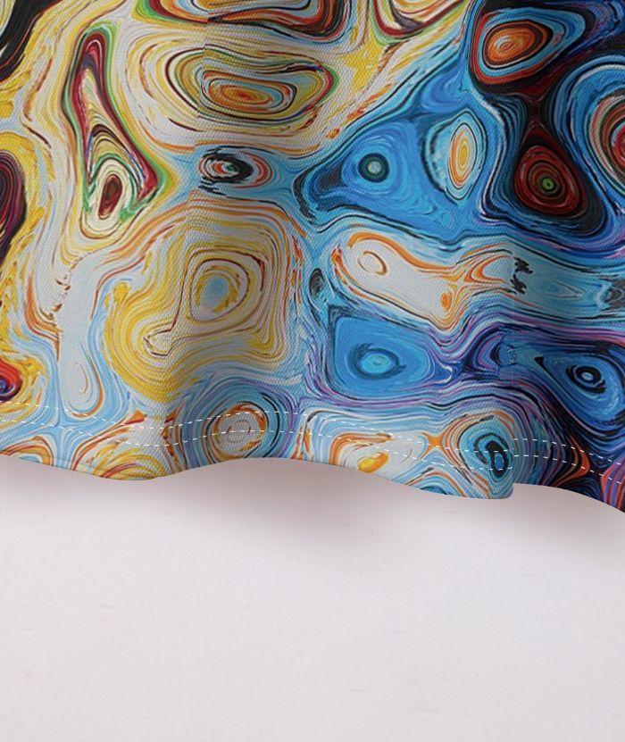 ZITY Men's Colorful Psychedelic Swirl Pattern Polo Shirt