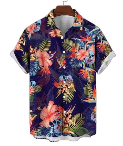 ZITY Men's Large Size Stretch Printed Shirt