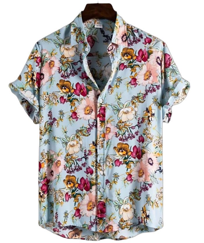 ZITY Men's Floral Print Casual Shirt