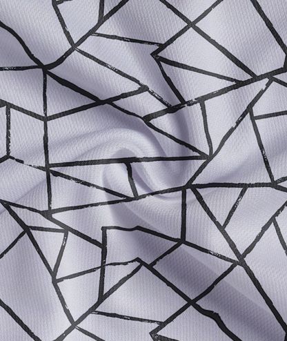 ZITY Men's Abstract Line Pattern Casual Golf Shirt 
