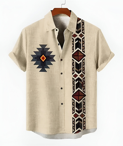 ZITY Men's Casual Summer Hawaiian Tribal Patterns Shirt
